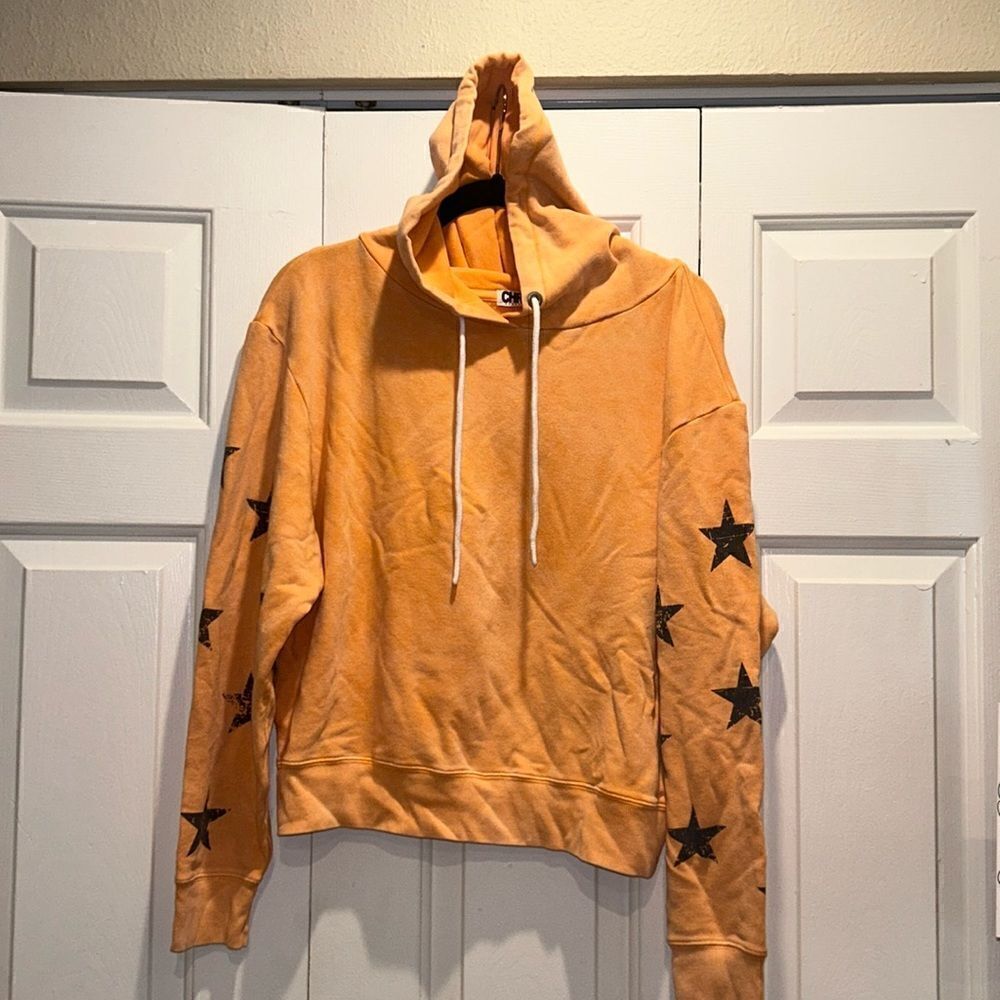 CHRLDR Orange Hoodie w Gray Stars, Size Large